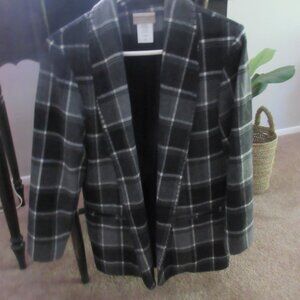 Coldwater Creek Grey Plaid Blazer. Size PM.